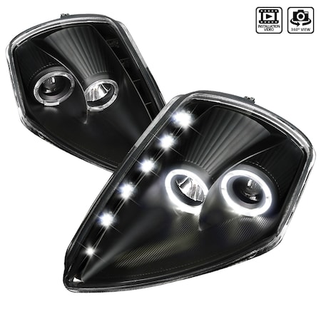 Spec-D Tuning 00-05 Mitsubishi Eclipse LED Halo Projector Headlight, LHP-ELP00JM-RS LHP-ELP00JM-RS